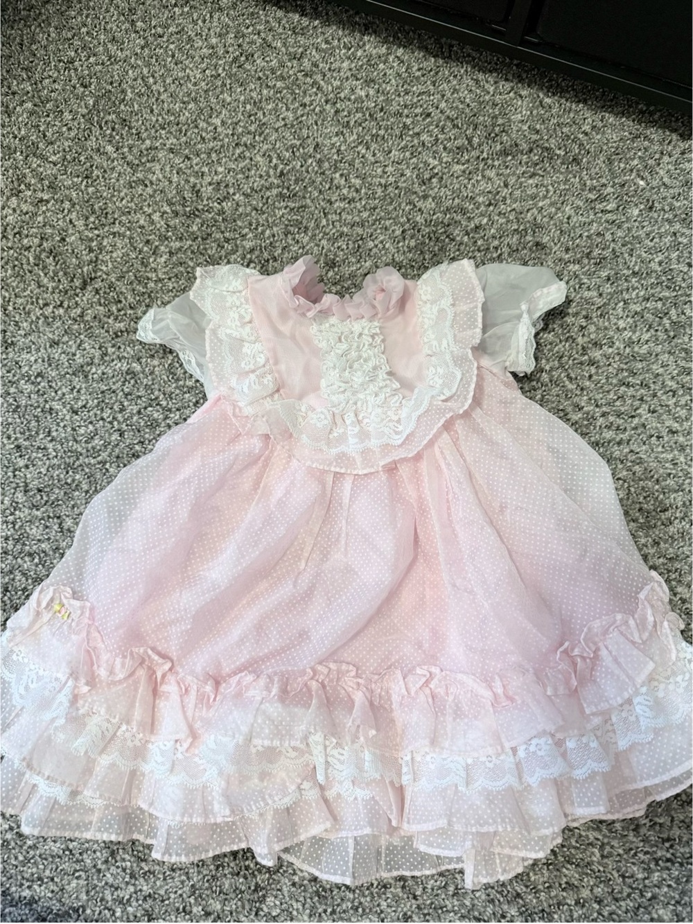 Vintage Bryan Pink Floral Lace Dress